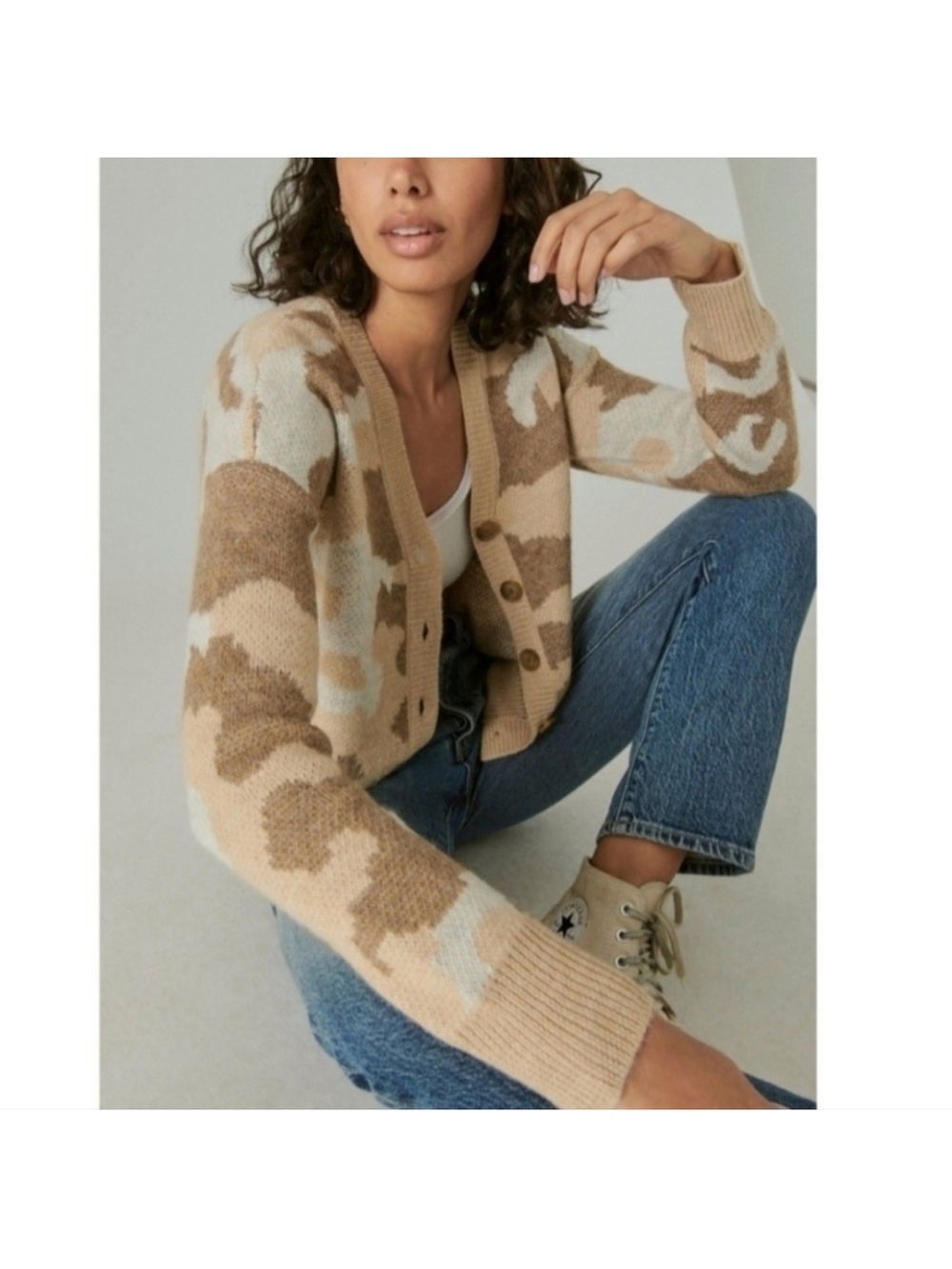 NWOT Lucky Brand Camo Cardigan Small